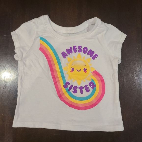 🌟5/$25 Awesome Sister T-Shirt Size 9-12 Months - Picture 1 of 6